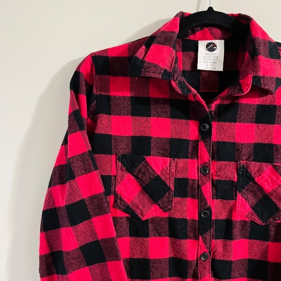 Rothco Red Plaid Women's Flannel Button Up Shirt Size Small Flannel Long Sleeve - Picture 4 of 12